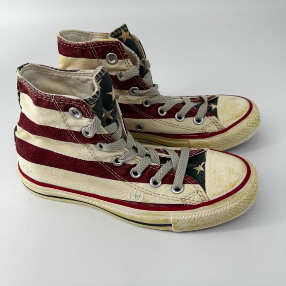 EUC Distressed‎ American Flag Converse Sneakers Women's 5/ Men's 3 Americana - Picture 2 of 10